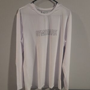 Gymshark White Long Sleeve Compression Tee